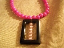 Pink And Black Square Necklace