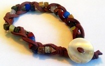 Braided Stone And Suede Bracelet