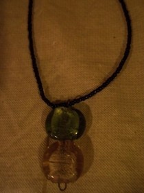 Glass Circle Pendant Necklace
