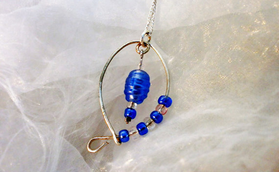 Wire Spiral, Pearl And Crystal Earrings