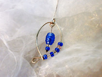 Wire Spiral, Pearl And Crystal Earrings
