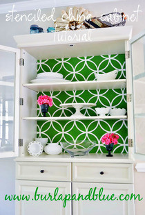 Stenciled China Cabinet