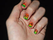 Neon Zebra Nails!