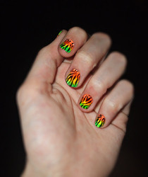 Neon Zebra Nails!