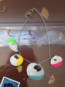 Neon Dipped Shell Necklace