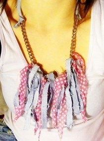 Denim Shag Necklace