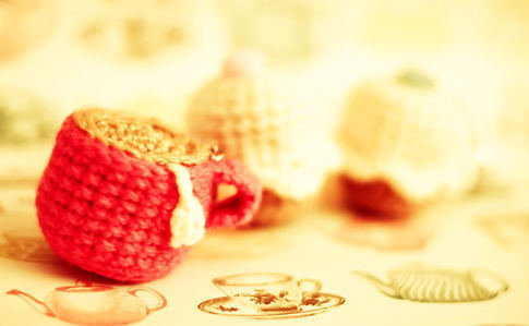 Crochet Tea & Cupcake Keyrings