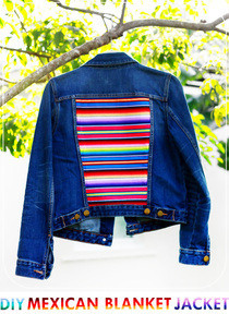 Diy Mexican Blanket Denim Jacket