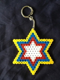 Hama Bead Star Keychains