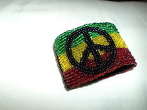 Beaded Rasta Cuff Bracelet