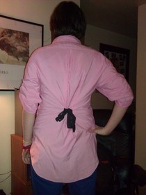 Guy's Button Up To Gathered Bow Top