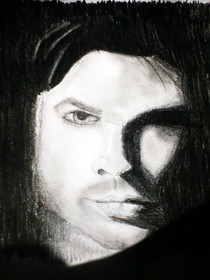 Vampire Diaries Damon Salvatore Drawing/Portrait 