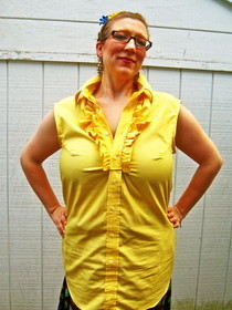 Ruffled Top From A Men's Shirt