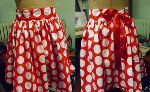 Polka Dot Panel Skirt