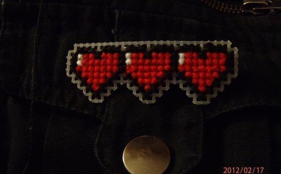 Legend Of Zelda, 3 Hearts Pin