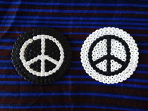 Hama Bead Black And White Peace Coasters
