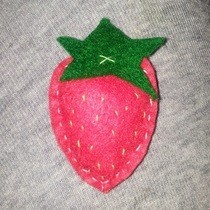 Strawberry Felt Brooch