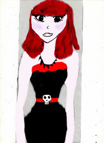 Gothic Manga Girl (Coloured Using Photoshop)
