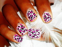 Pink Leopard Nails