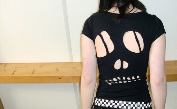 Skull Cut Out Shirt