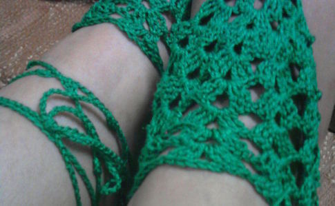 Green Crocheted Barefoot Crochet