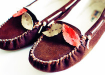 Leather Feather Moccasins