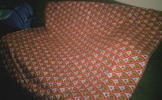 Rainbow Hearts Blanket