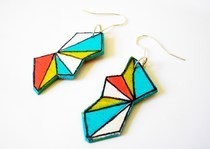 Painted Geometric Earrings