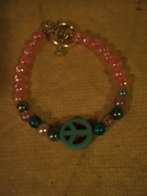 Peace Sign Bead Bracelet