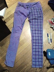 Half Plaid Jeans