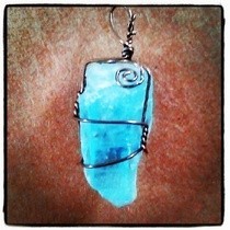 Aquamarine Wire Wrapped Pendant