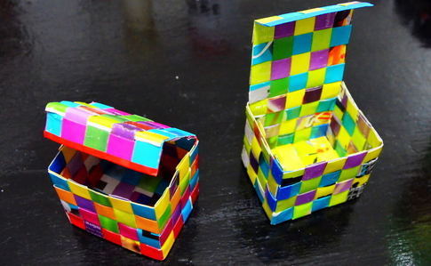 Magazine Woven Box With Lid