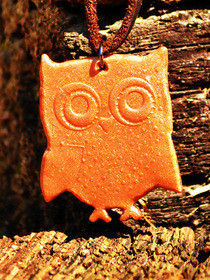 Clay Cut Out Owl Pendant