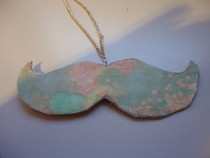 Floral Print Mustache Necklace