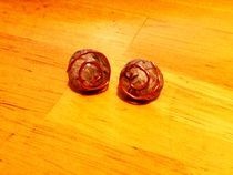 Copper Swirl Stud Earrings