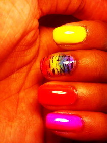 Rainbow Zebra Nails