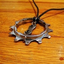 Recycled/Upcycled Bike Gear Pendant Necklace