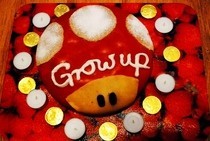 "Grow Up" Mario Birthday Cake