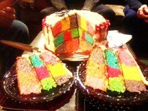Checkerboard Rainbow Cake