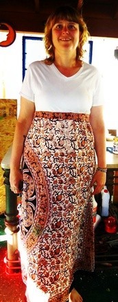 Old T Shirt And Table Cloth Maxi Dress