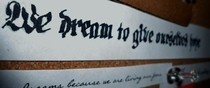 Printing Quote In Font In Light Grey & Tracing With Calligraphy Pen