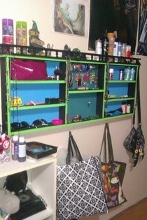 Old Spice Rack Turned New Funky Jewlrey Shelf!