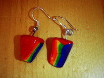 Polymer Rainbow Cake Earrings