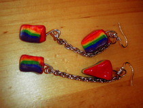 Rainbow Cake Earrings 2, Dangles