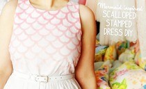 Stamped Scalloped Dress