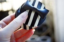 Latex Black And White Bow Pasties