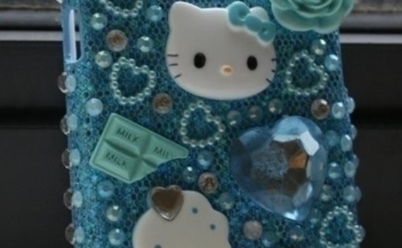 Blue Kawaii Hello Kitty Deco Phone Case