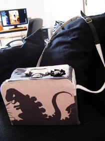 Rigid Manga Bag With Dinosaur