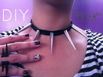 Leather & Spikes Choker Necklace
