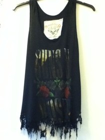 Cobweb Spiderweb Distressed Vest Top T Shirt!!